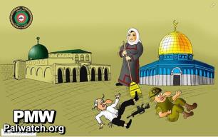 Fatah cartoon calls to "clean" Jerusalem and Al-Aqsa Mosque of Jews