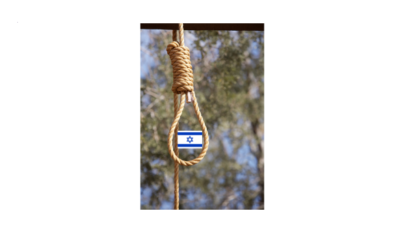 Picture of noose with Israeli flag in it