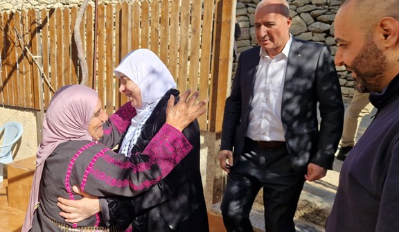 Laila Ghannam and terrorist's mother share a warm moment