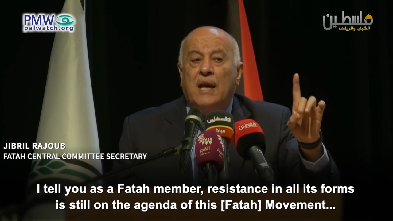 Rajoub promoting resistance in all forms which means terror