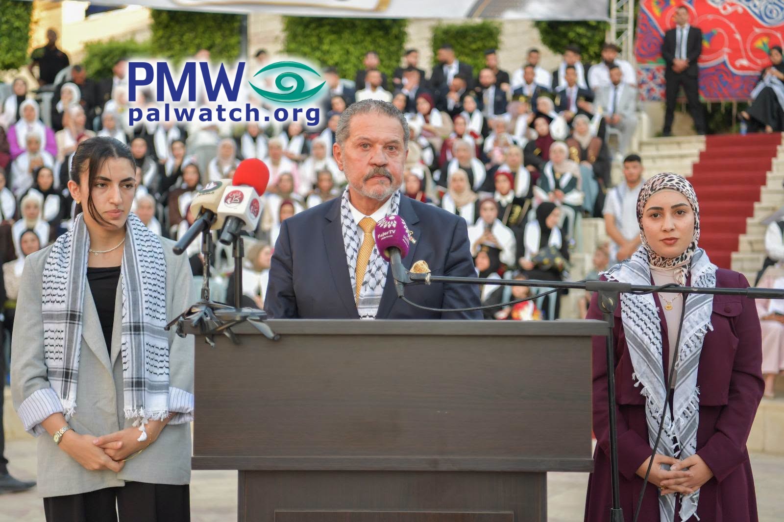 Yasser Abbas speaking at a university graduation ceremony