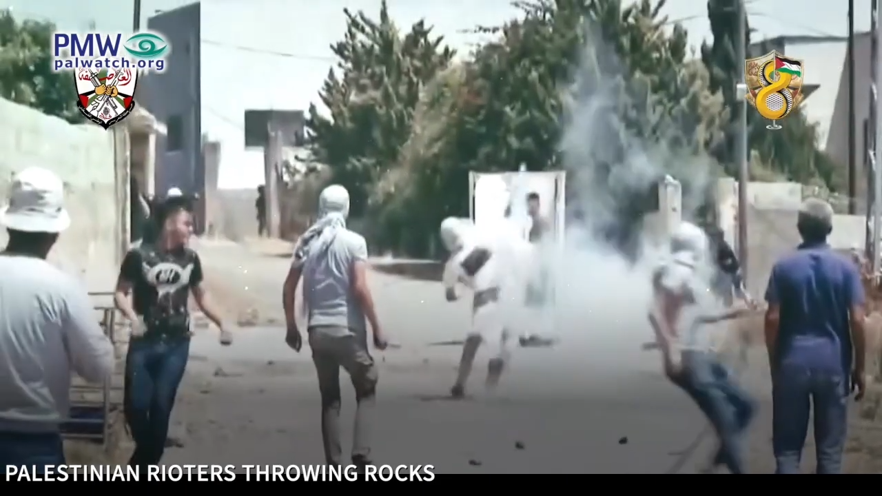 Rock-throwing rioters