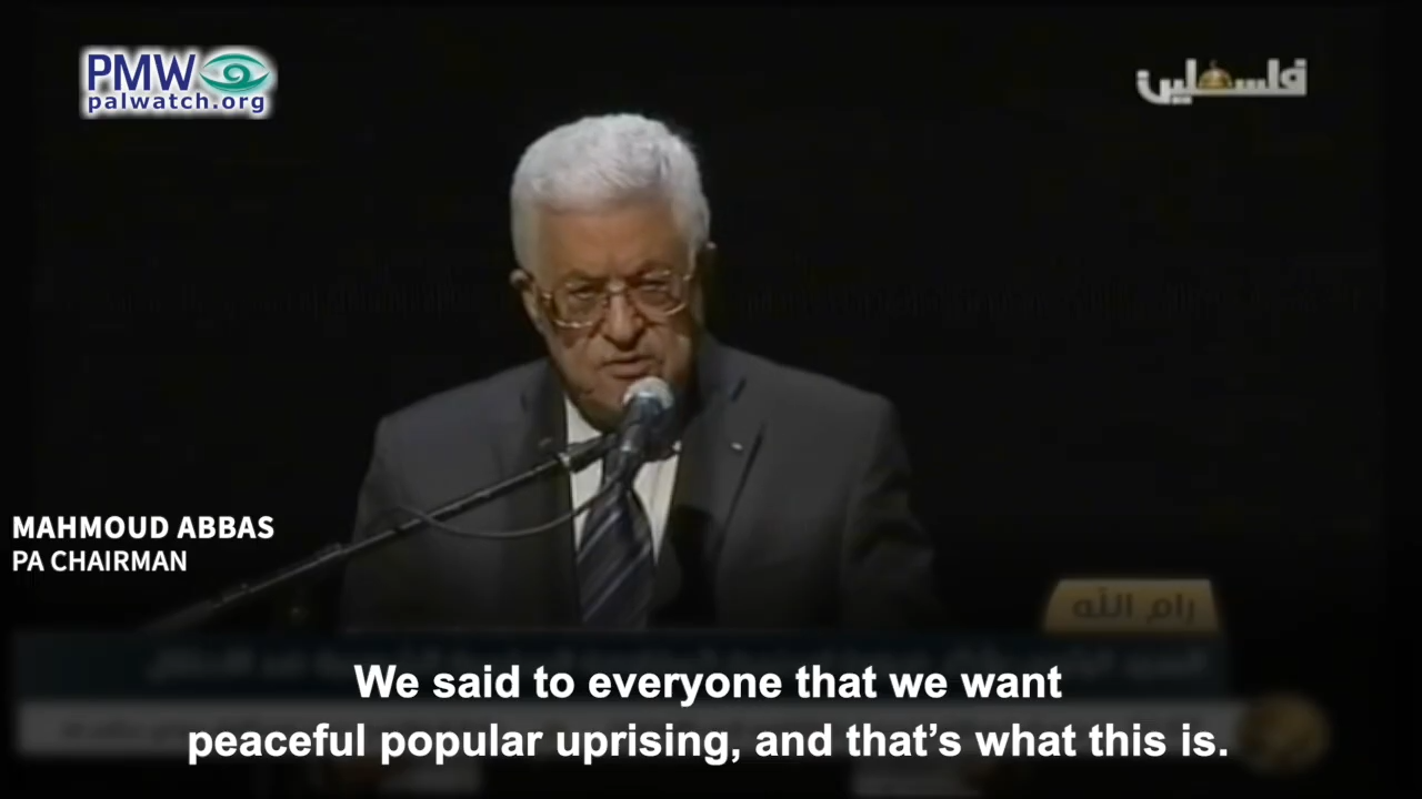 Abbas calling for popular uprising